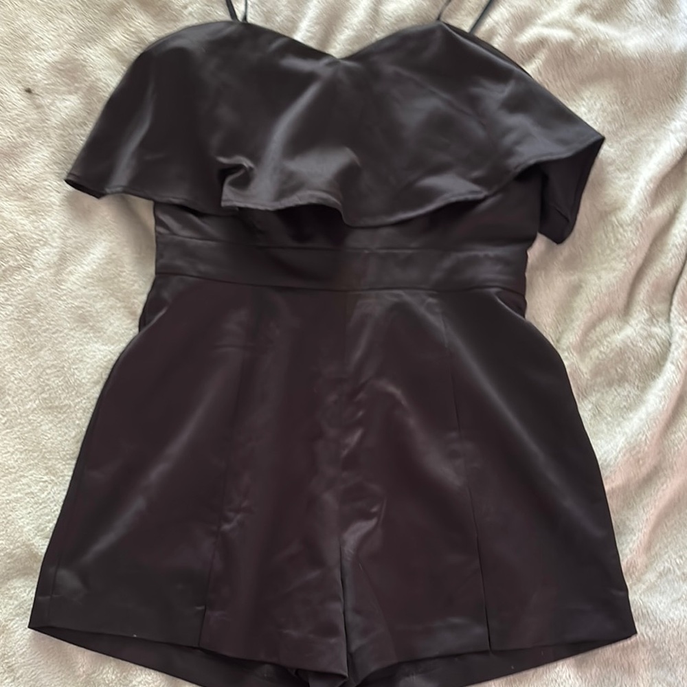 J.O.A. Black Ruffled Jumpsuit